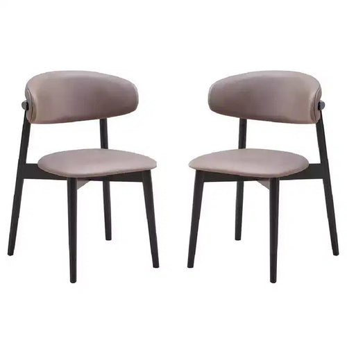 Royal Hampton 23 Inch Side Dining Chair Set of 2, Turned Legs, Gray Fabric, Black
