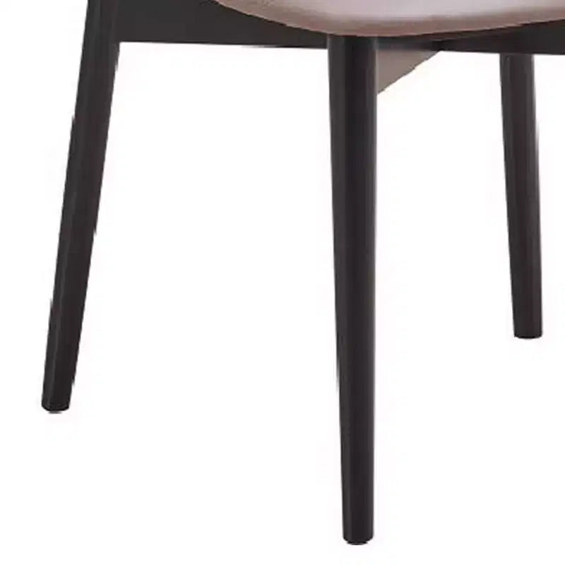 Chaise de salle à manger latérale de 23 pouces, lot de 2, pieds tournés, tissu gris, noir