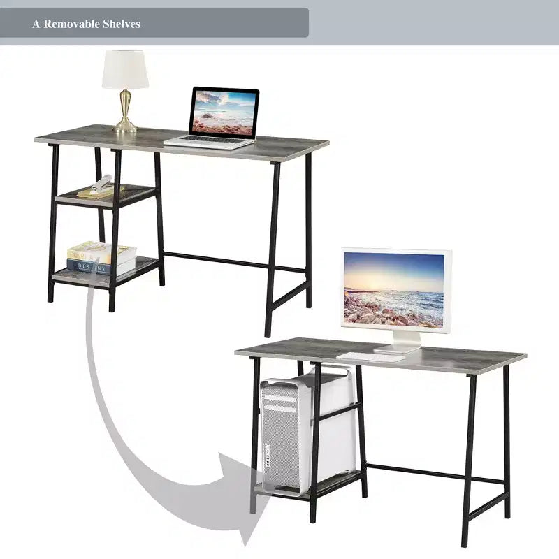 Bureaux d'ordinateur en composite de bois, couleur noire, 71 cm de haut, avec tiroir universel