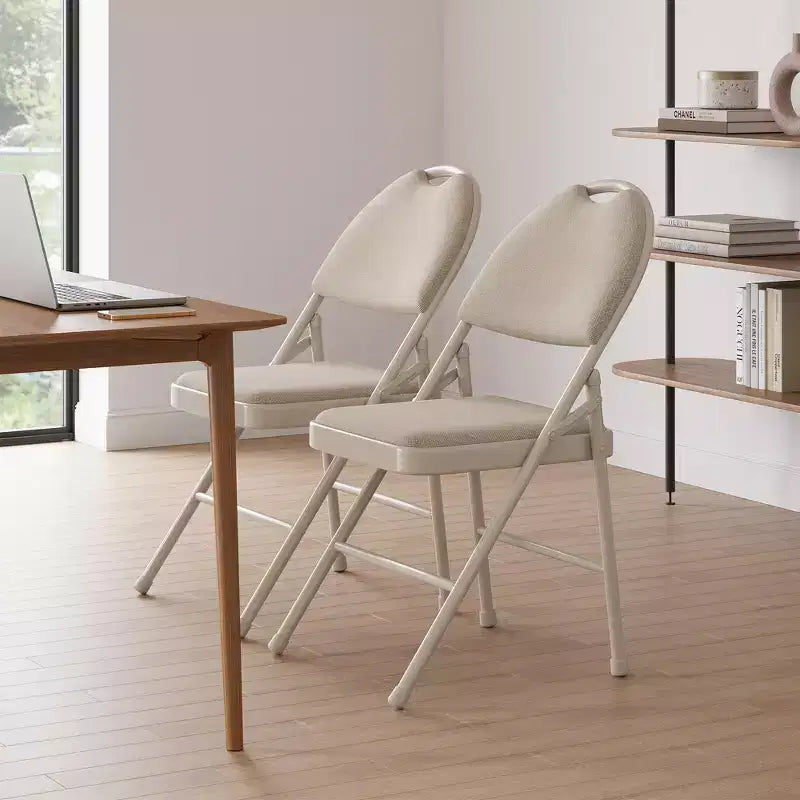 Lot de 4 chaises pliantes noires, chaises pliantes de 4 avec sièges rembourrés, chaises pliantes de salle à manger en tissu de lin de coton pour invités, cuisine, bureau
