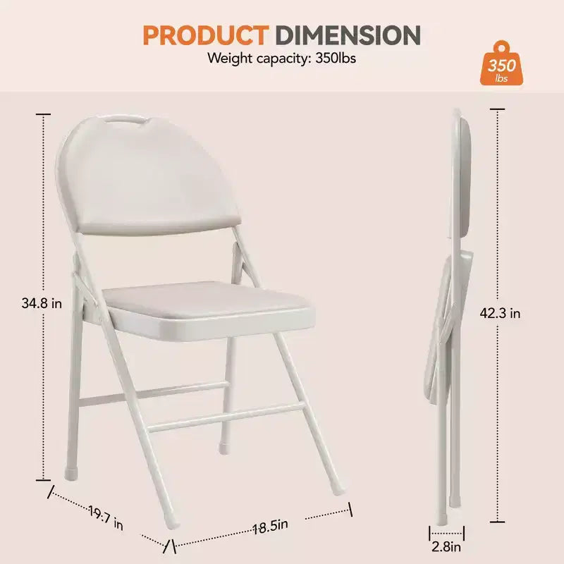 Lot de 4 chaises pliantes noires, chaises pliantes de 4 avec sièges rembourrés, chaises pliantes de salle à manger en tissu de lin de coton pour invités, cuisine, bureau