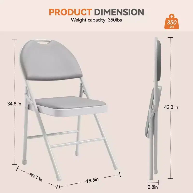 Lot de 4 chaises pliantes noires, chaises pliantes de 4 avec sièges rembourrés, chaises pliantes de salle à manger en tissu de lin de coton pour invités, cuisine, bureau