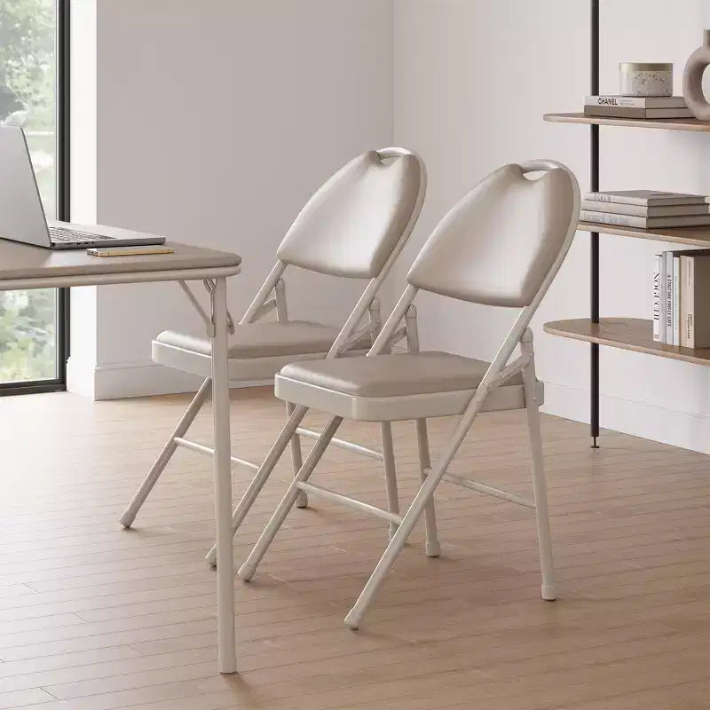 Lot de 4 chaises pliantes noires, chaises pliantes de 4 avec sièges rembourrés, chaises pliantes de salle à manger en tissu de lin de coton pour invités, cuisine, bureau