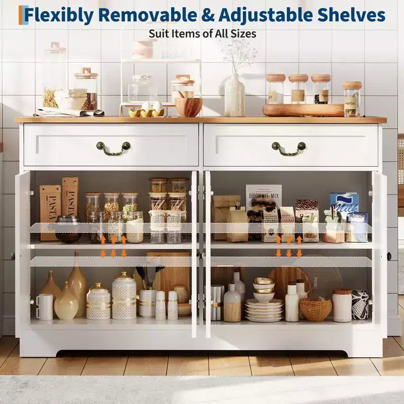 Buffet de cuisine avec rangement, Grand placard de rangement de cuisine, Organisateur de bar à café de salle à manger