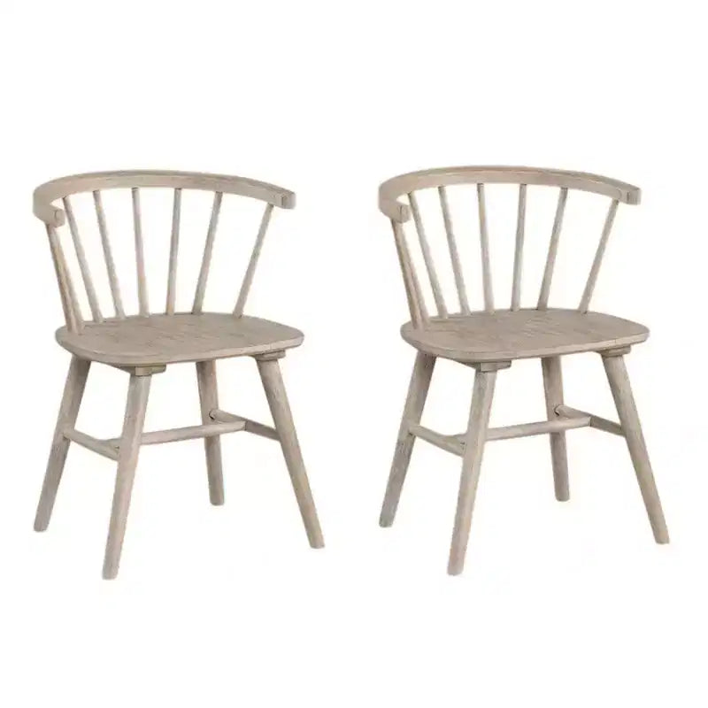 Chaise de salle à manger, lot de 2, dossier à barreaux et pieds shaker, bois noir