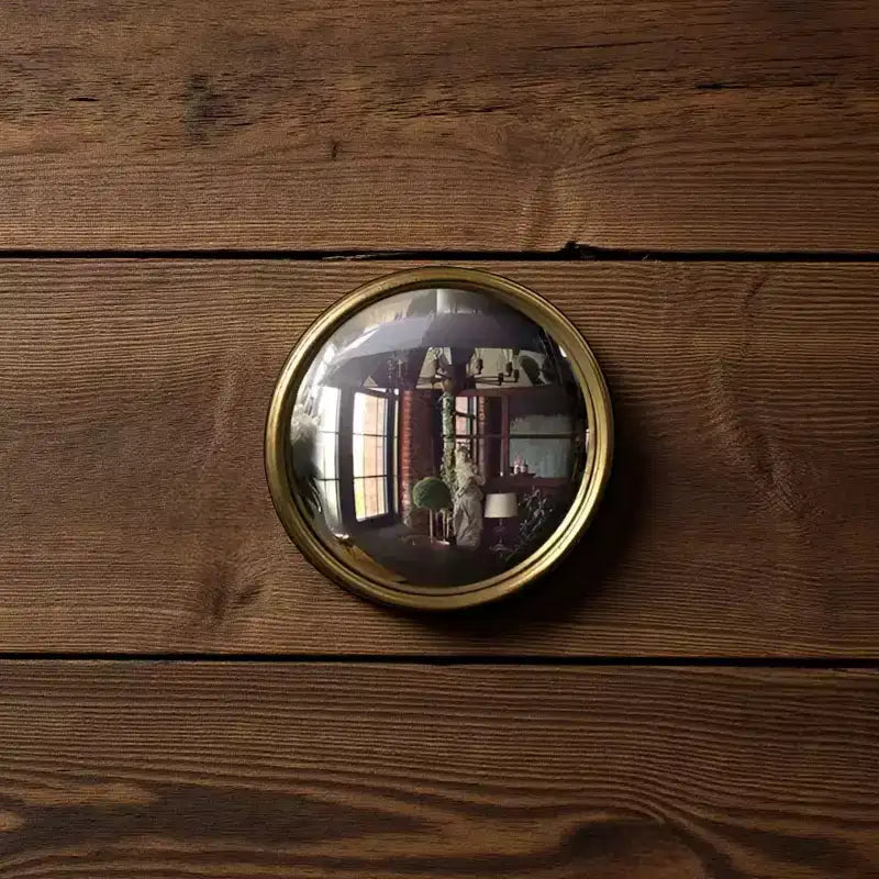 Miroir Convexe Bull Cadre Métallique Feuille d'Or Miroir Décoratif pour Murs ou à Poser - Très Petit/Petit