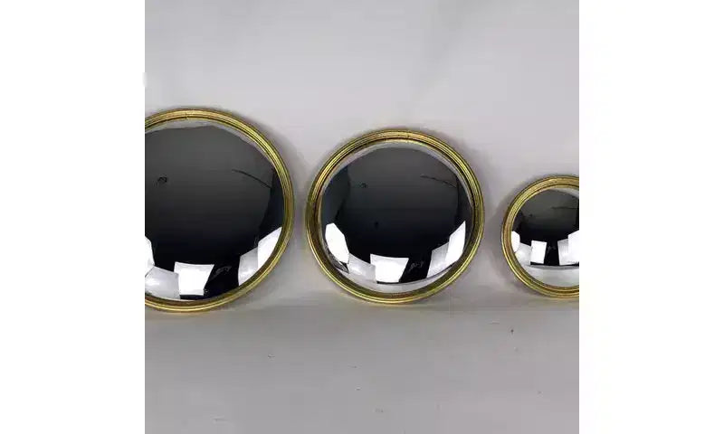Miroir Convexe Bull Cadre Métallique Feuille d'Or Miroir Décoratif pour Murs ou à Poser - Très Petit/Petit