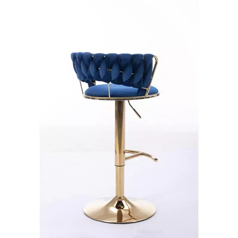 Tabourets de bar en velours avec repose-pieds et base chromés, lot de 2, tabourets de bar pivotants avec levage mécanique réglable, tabourets de hauteur comptoir