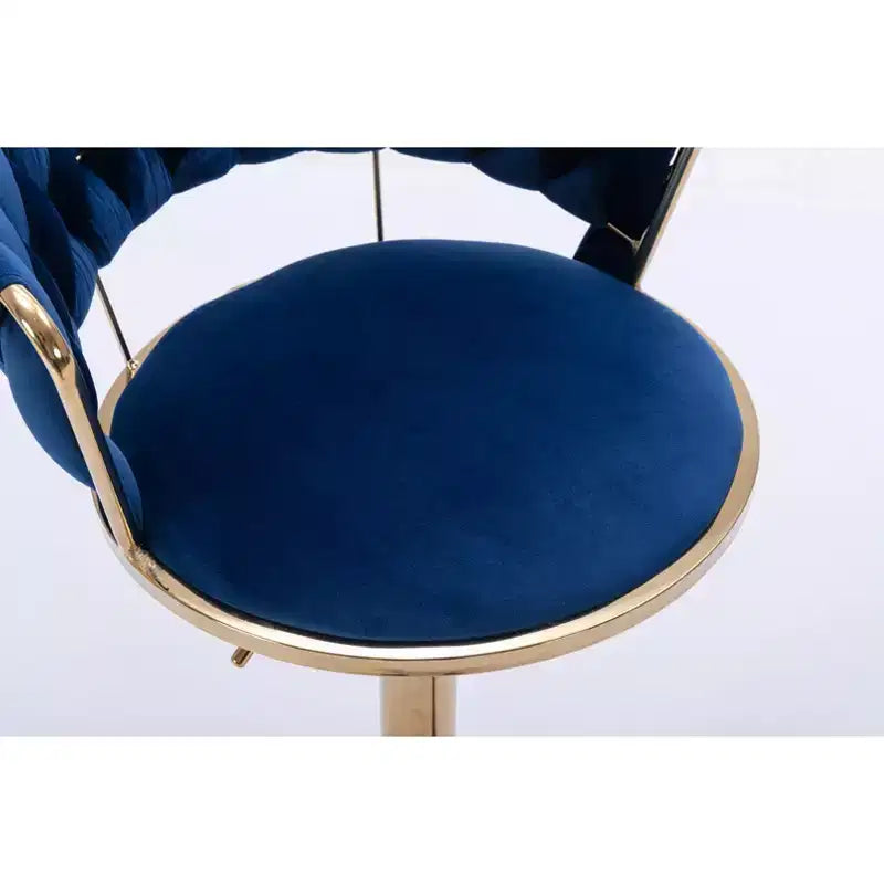 Tabourets de bar en velours avec repose-pieds et base chromés, lot de 2, tabourets de bar pivotants avec levage mécanique réglable, tabourets de hauteur comptoir