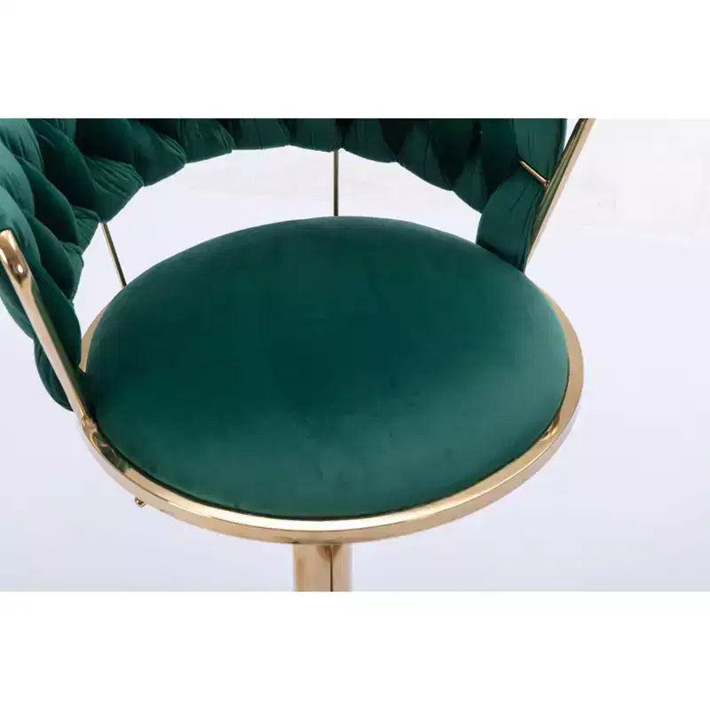 Tabourets de bar en velours avec repose-pieds et base chromés, lot de 2, tabourets de bar pivotants avec levage mécanique réglable, tabourets de hauteur comptoir