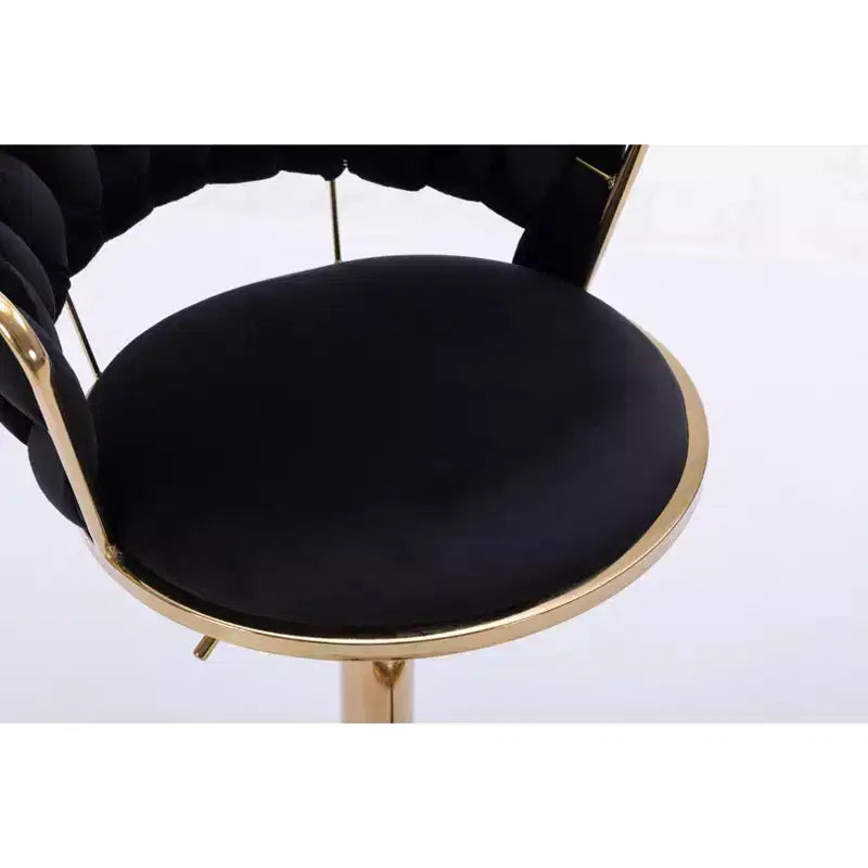 Tabourets de bar en velours avec repose-pieds et base chromés, lot de 2, tabourets de bar pivotants avec levage mécanique réglable, tabourets de hauteur comptoir