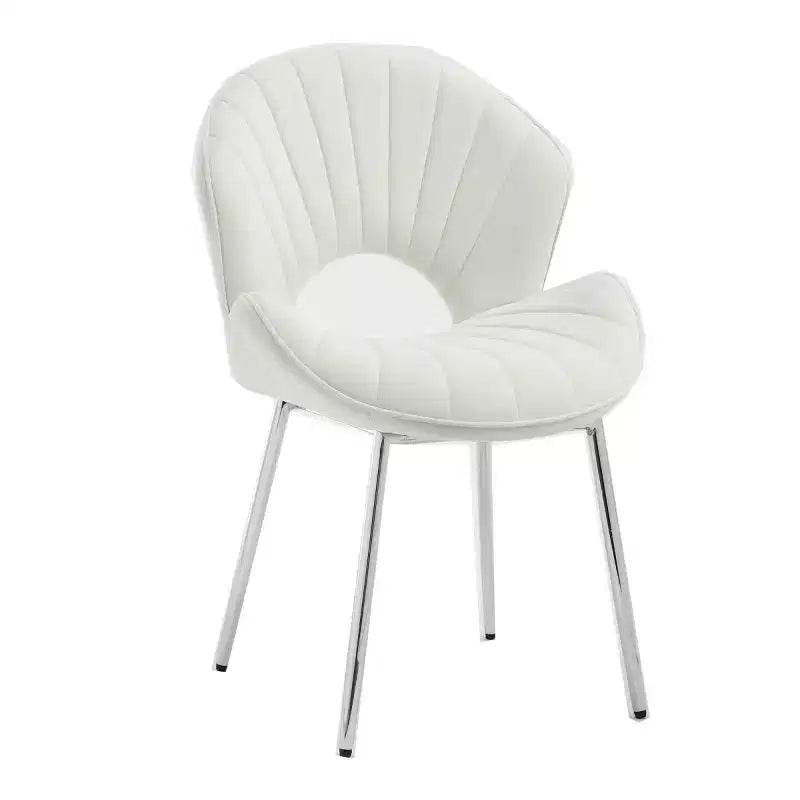 de 2 Chaises de Salle à Manger Rembourrées Modernes avec Dossier Incurvé et Pieds en Métal, Chaises de Salle à Manger sans Accoudoirs pour Salle à Manger ou Cuisine-Panipeachy