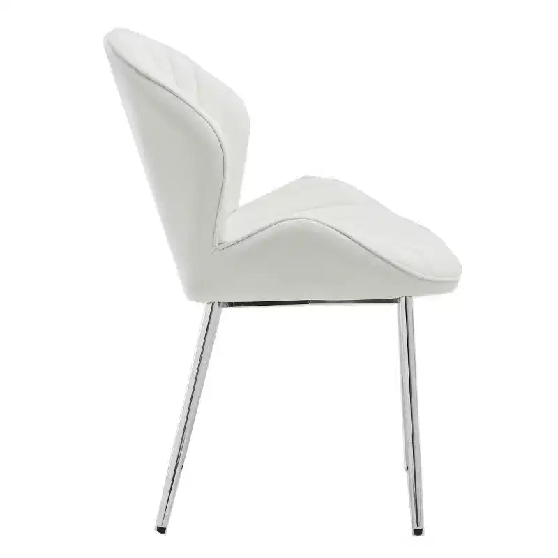 de 2 Chaises de Salle à Manger Rembourrées Modernes avec Dossier Incurvé et Pieds en Métal, Chaises de Salle à Manger sans Accoudoirs pour Salle à Manger ou Cuisine-Panipeachy