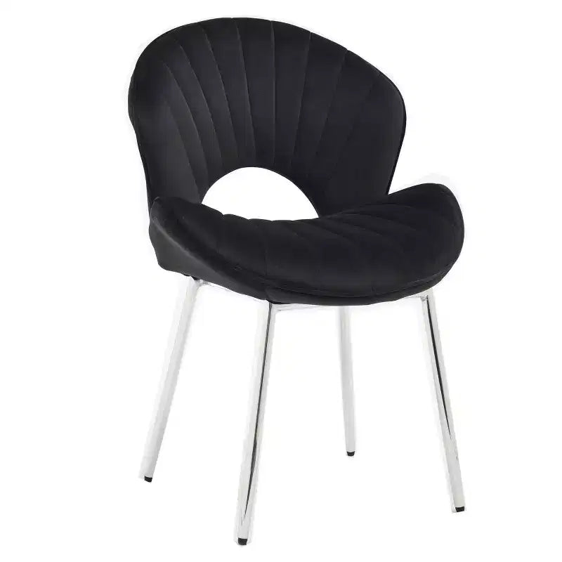 de 2 Chaises de Salle à Manger Rembourrées Modernes avec Dossier Incurvé et Pieds en Métal, Chaises de Salle à Manger sans Accoudoirs pour Salle à Manger ou Cuisine-Panipeachy