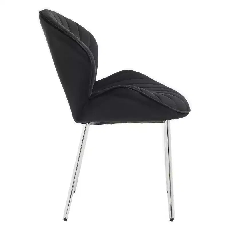 de 2 Chaises de Salle à Manger Rembourrées Modernes avec Dossier Incurvé et Pieds en Métal, Chaises de Salle à Manger sans Accoudoirs pour Salle à Manger ou Cuisine-Panipeachy