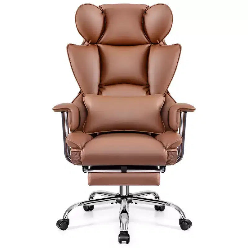 Chaise de bureau, Fauteuil de direction grande taille avec repose-pieds, Dossier haut inclinable ergonomique