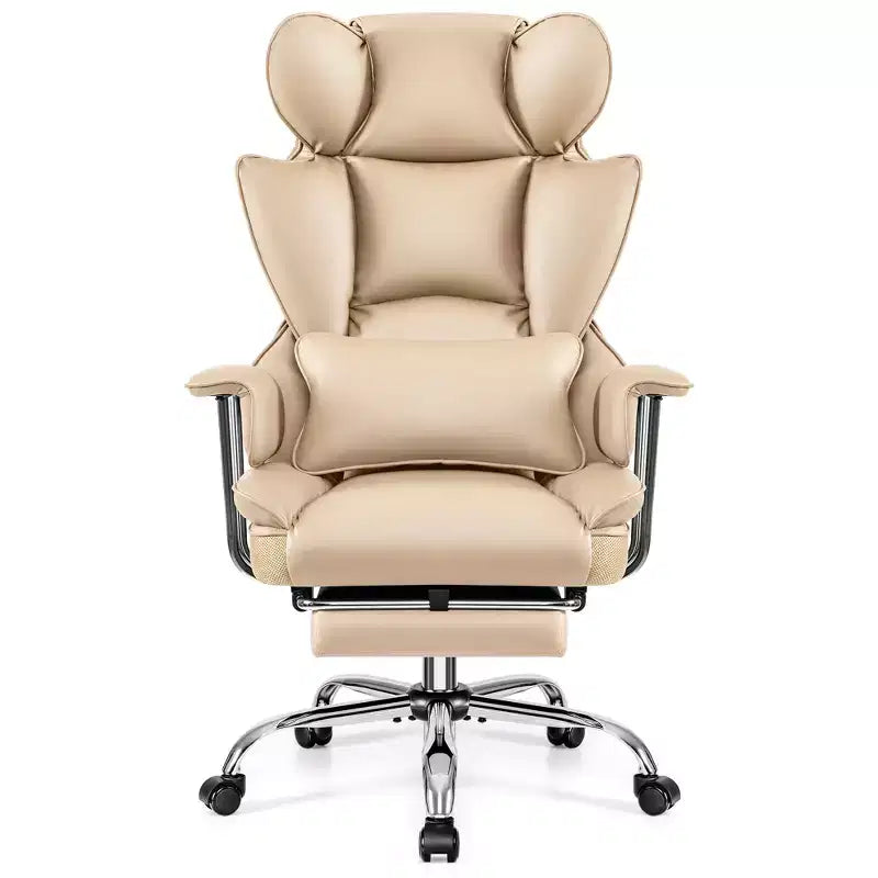 Chaise de bureau, Fauteuil de direction grande taille avec repose-pieds, Dossier haut inclinable ergonomique