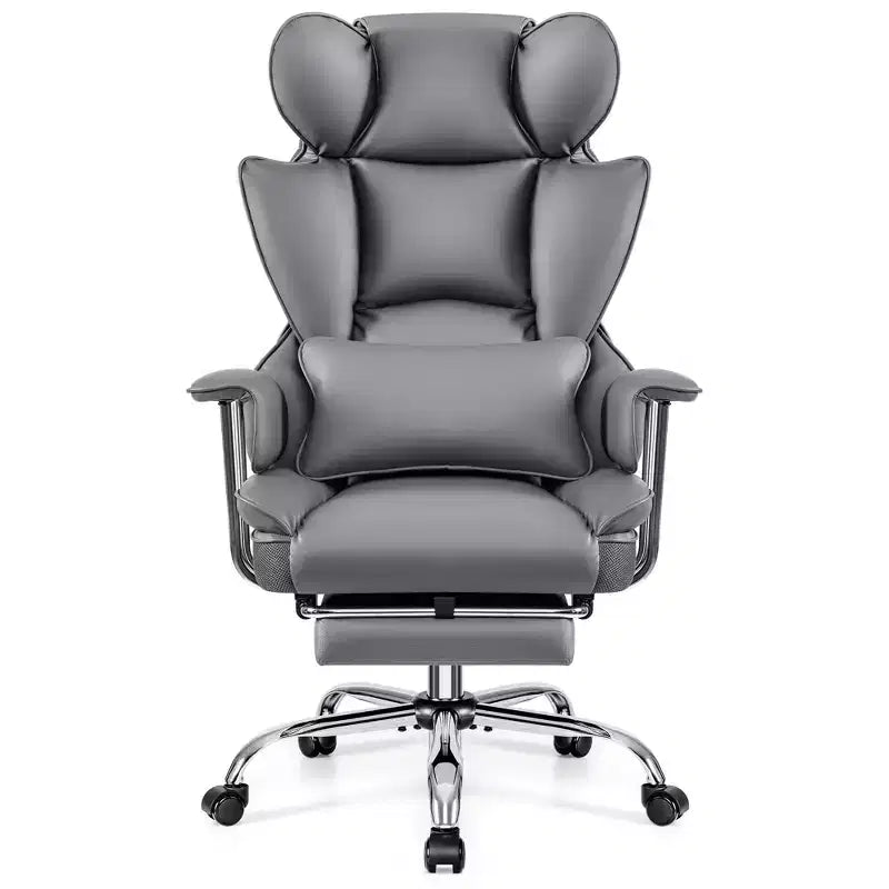 Chaise de bureau, Fauteuil de direction grande taille avec repose-pieds, Dossier haut inclinable ergonomique