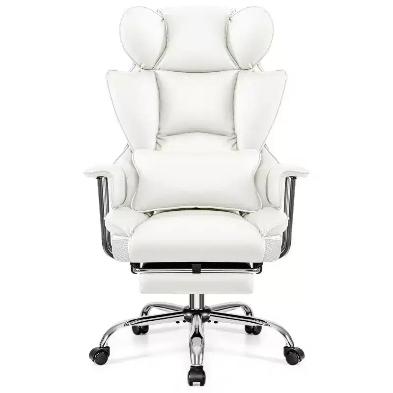 Chaise de bureau, Fauteuil de direction grande taille avec repose-pieds, Dossier haut inclinable ergonomique