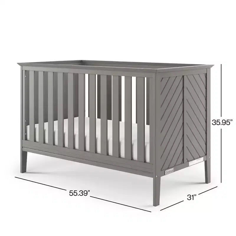 Lit de bébé convertible 3-en-1, se transforme en lit de jour, en lit d'enfant, 3 positions de matelas, non toxique, finition sécuritaire pour bébé
