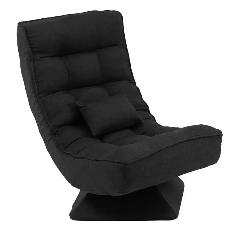 Chaise de sol pivotante à 360° avec 5 niveaux d'inclinaison, oreiller de massage, Gris/Noir/Marron