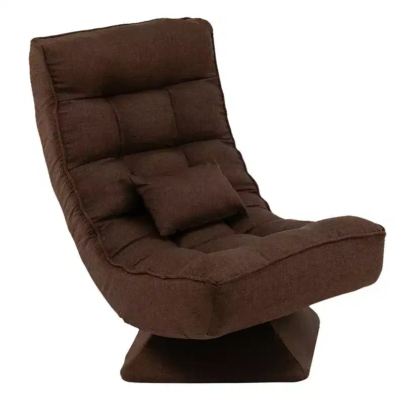 Chaise de sol pivotante à 360° avec 5 niveaux d'inclinaison, oreiller de massage, Gris/Noir/Marron