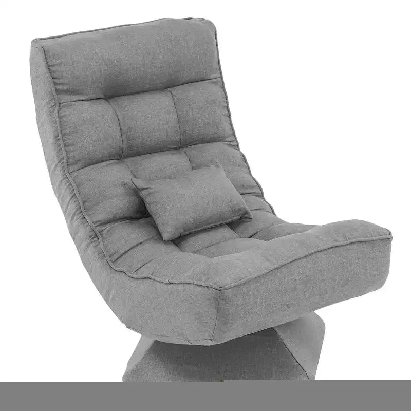 Chaise de sol pivotante à 360° avec 5 niveaux d'inclinaison, oreiller de massage, Gris/Noir/Marron