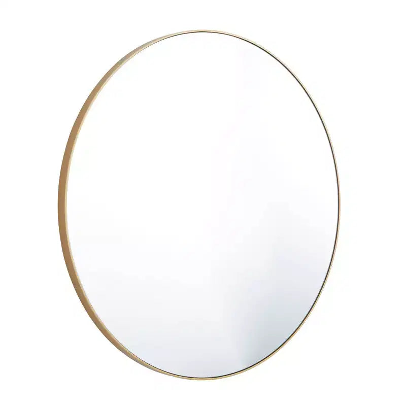 Miroir Mural Rond en Bois Contemporain de 36 po