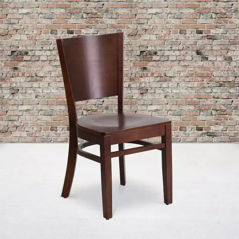 Lot de 4 Chaises de Restaurant en Bois avec Dossier Plein Série Lacey