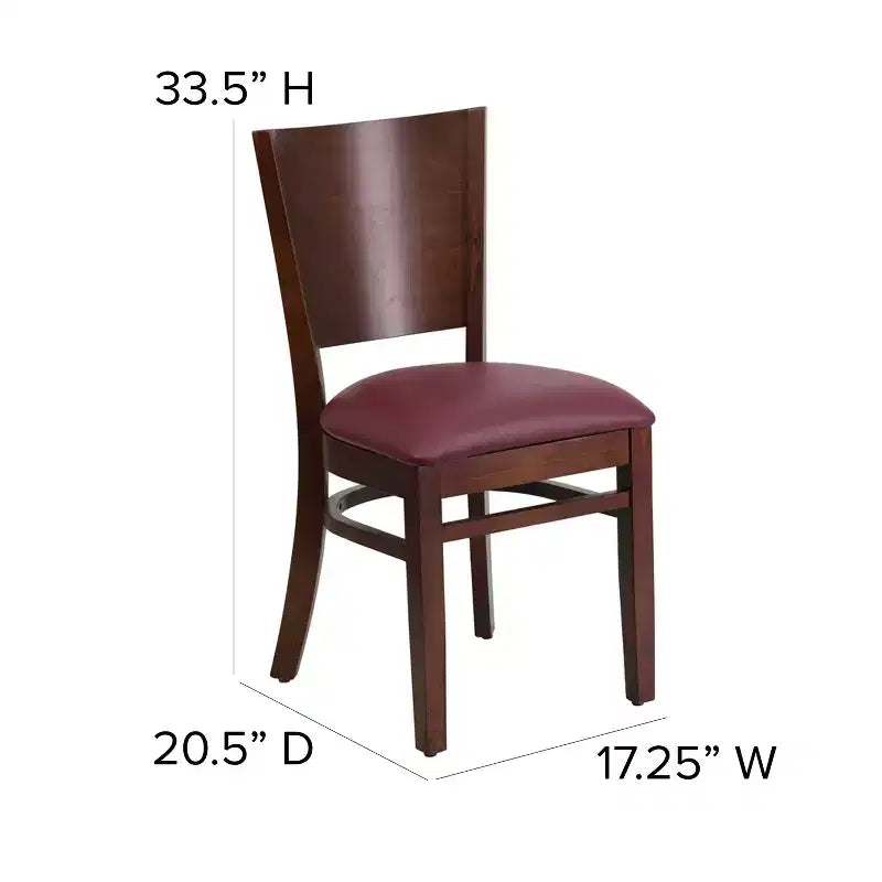 Lot de 4 Chaises de Restaurant en Bois avec Dossier Plein Série Lacey