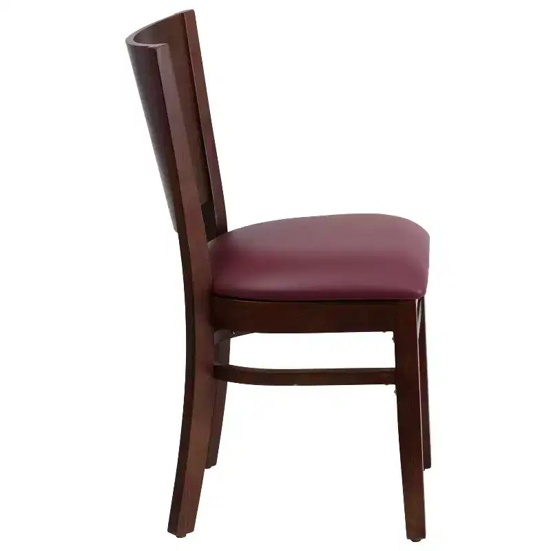 Lot de 4 Chaises de Restaurant en Bois avec Dossier Plein Série Lacey