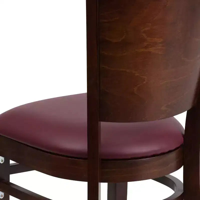 Lot de 4 Chaises de Restaurant en Bois avec Dossier Plein Série Lacey