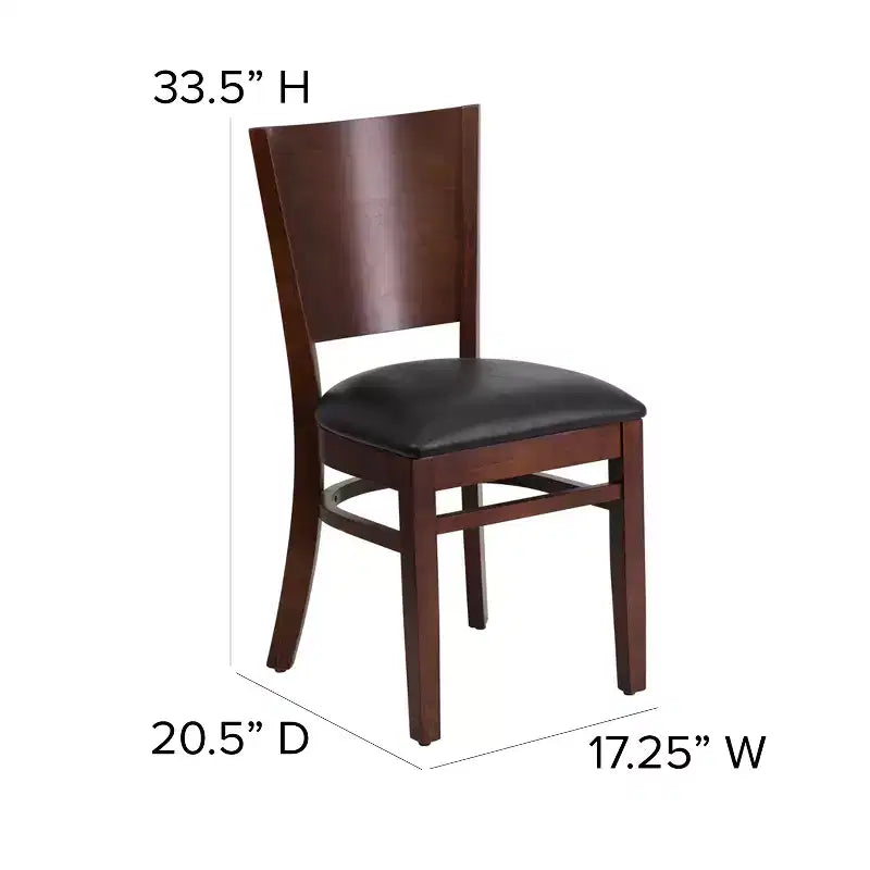 Lot de 4 Chaises de Restaurant en Bois avec Dossier Plein Série Lacey