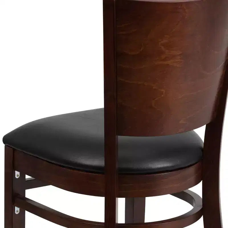 Lot de 4 Chaises de Restaurant en Bois avec Dossier Plein Série Lacey